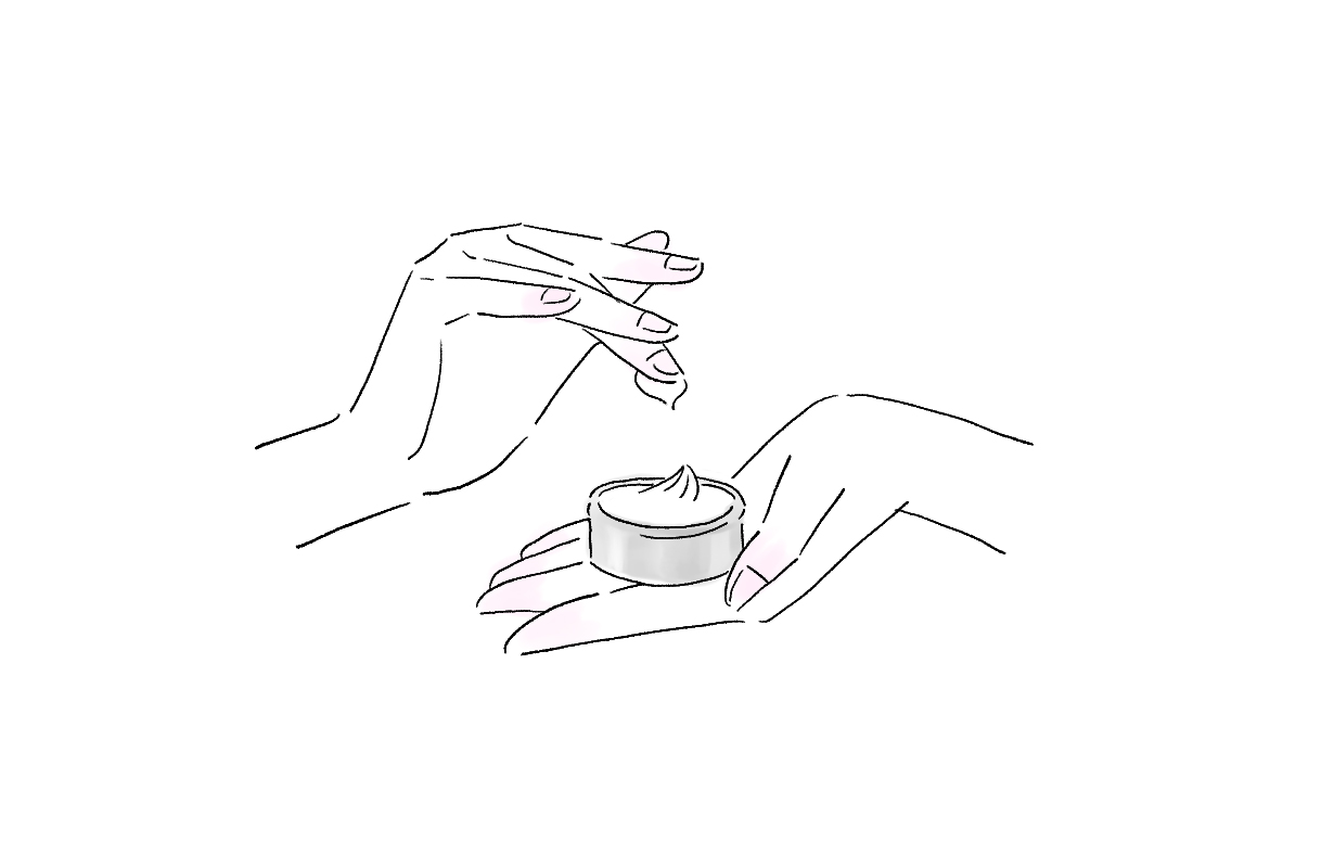 【Step1】適量を手に取ります。